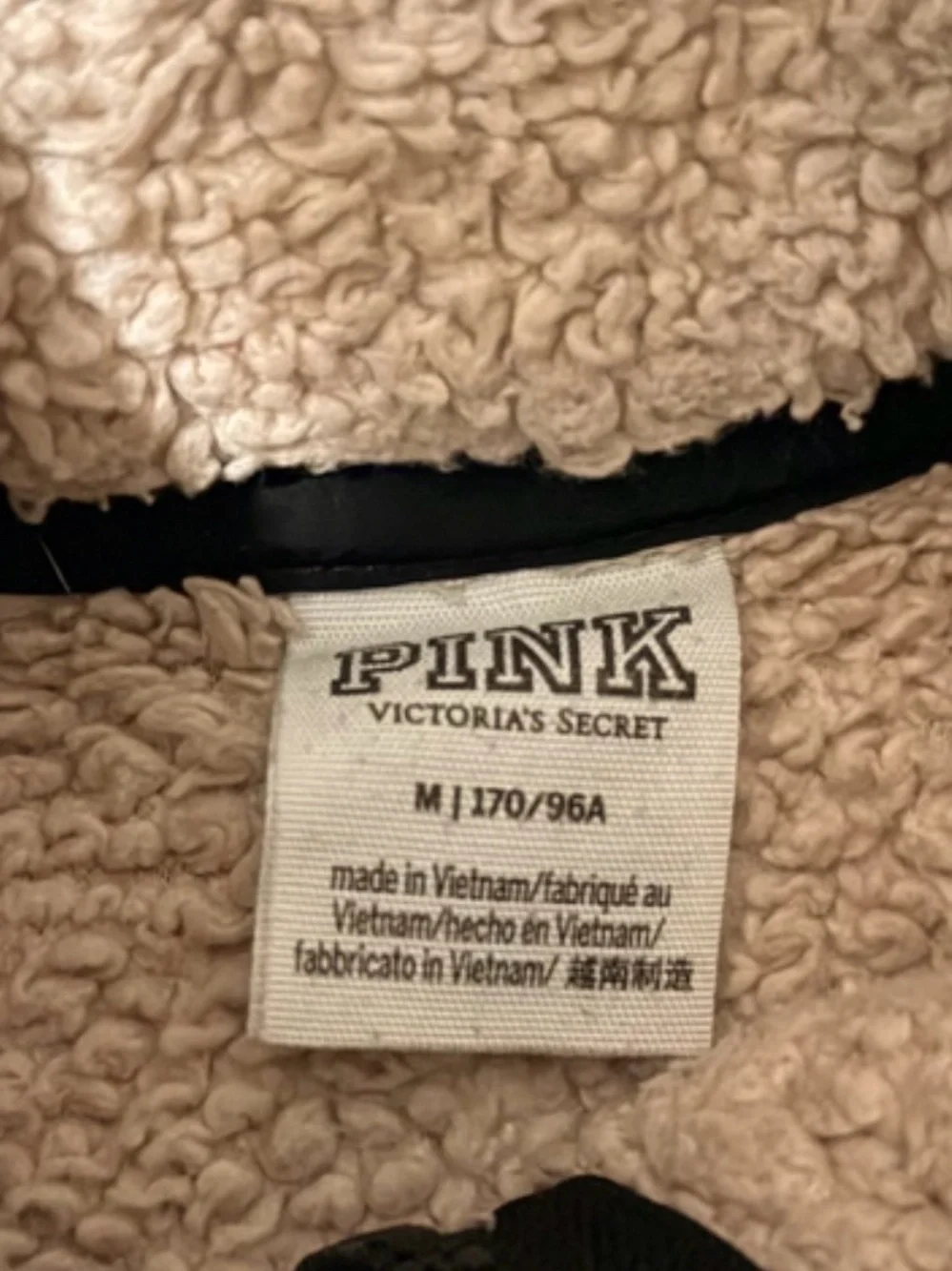 PINK Victoria's Secret Cream Sherpa Half-Zip Pullover